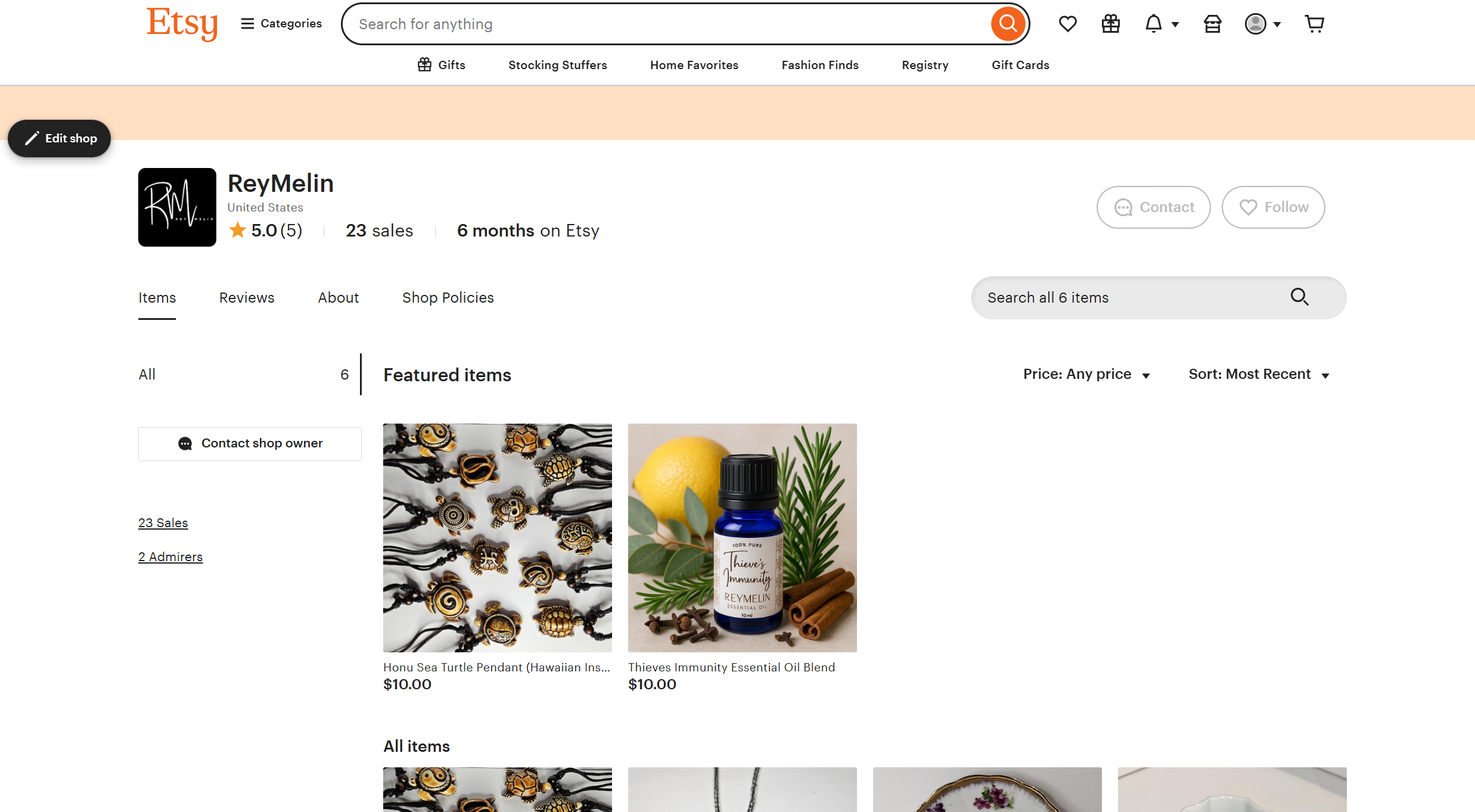 Etsy Shop Screenshot - Click to visit